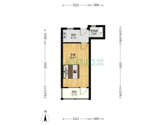 长征新村 1室0厅1卫 34平方