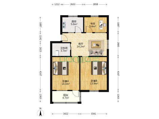 教师新村(昆山市) 3室1厅1卫 70平方