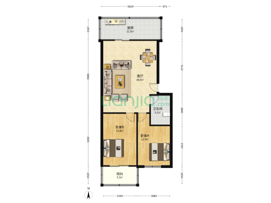 协立小区 2室1厅1卫 98平方
