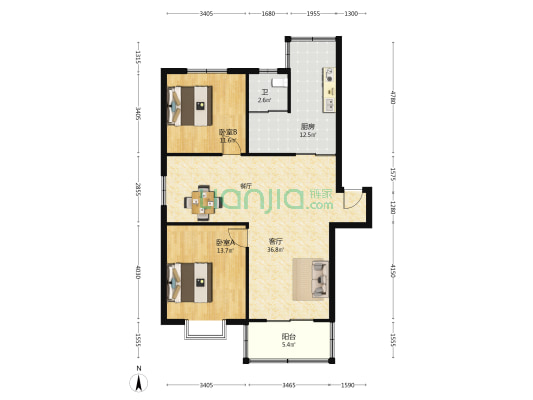 文安小区 2室1厅1卫 87平方