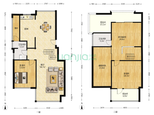 奇景家苑 3室1厅2卫 160平方