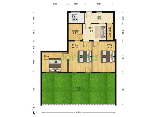 采石唐贤街7号 3室1厅0卫 78平方
