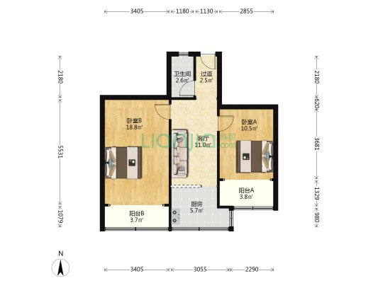 盐店街劳动局家属院 2室1厅1卫 72平方