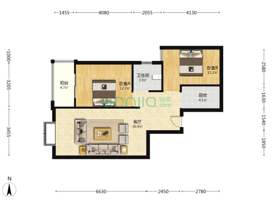 九院住宅小区三期 2室1厅1卫 95平方
