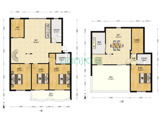 凤凰岛 5室2厅3卫 200平方