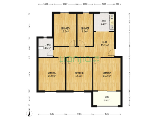 怡邻社区二区 1室0厅1卫 222平方