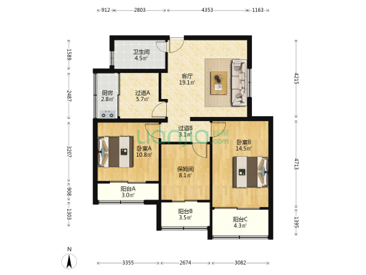 西炮台路6号 2室1厅1卫 90平方