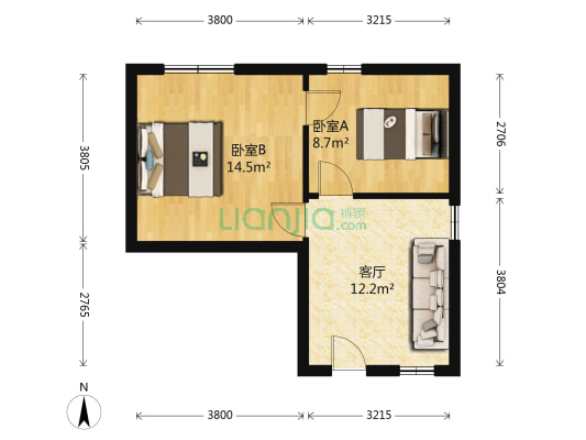 杨树街14号 2室1厅0卫 39平方