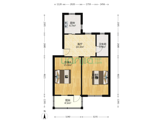 元和新村一区 2室1厅1卫 64平方