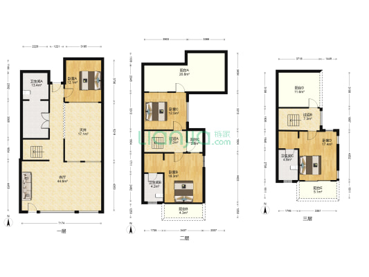 水泊堂前花园 4室1厅3卫 238平方