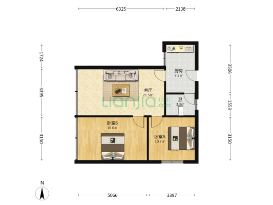 敦厚下段 138号 2室1厅1卫 76平方