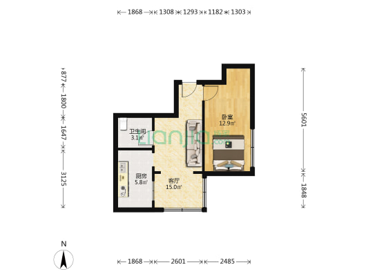 园亭新村 1室1厅1卫 45平方