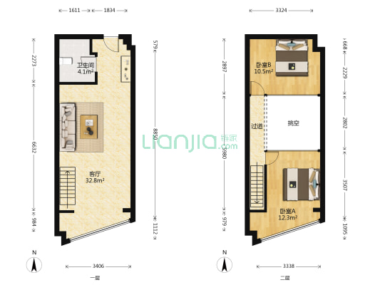 敏捷科创中心 2室1厅1卫 53平方