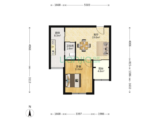 爱德佳苑(三期) 1室1厅1卫 61平方
