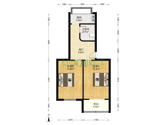 电力小区(武昌) 2室1厅1卫 60平方