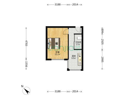三大动力路 1室0厅1卫 35平方
