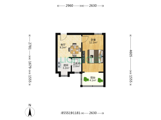 裴家巷 1室1厅1卫 32平方