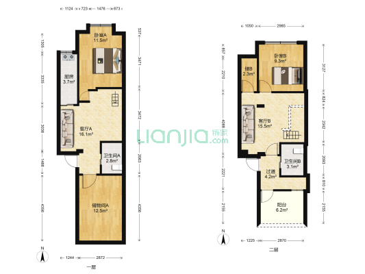 苍霞新城嘉华苑 2室2厅2卫 97平方