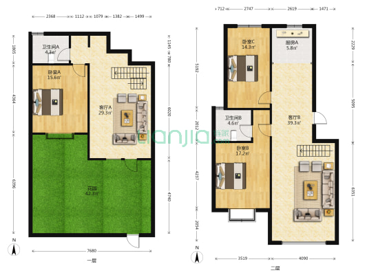 天安名郡 3室2厅2卫 153平方