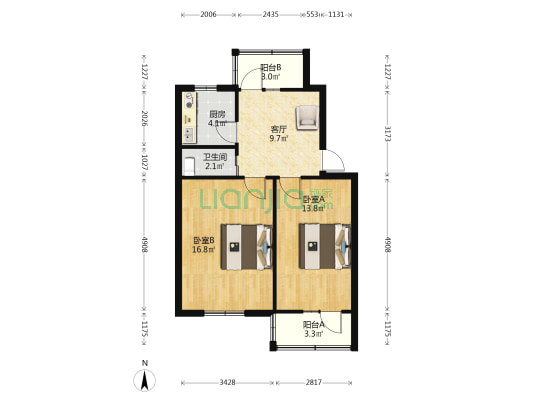 滨港路 2室1厅1卫 64平方