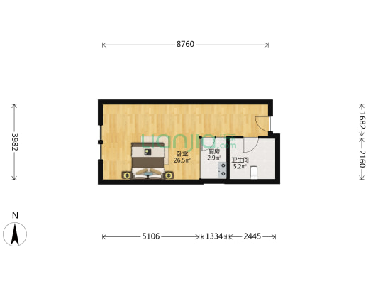金澳国际 1室0厅1卫 54平方