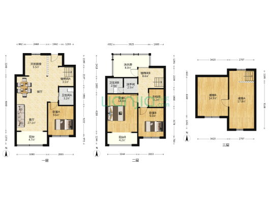 上坤旭辉墅 3室1厅3卫 138平方