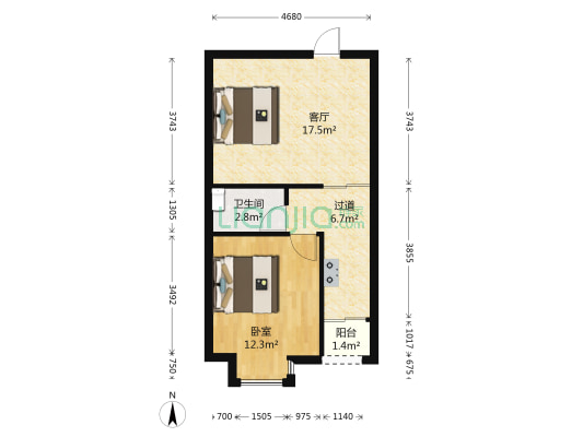圣美阳光家园 1室1厅1卫 51平方