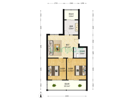 兰州生物制品研究所住宅小区 2室1厅1卫 60平方