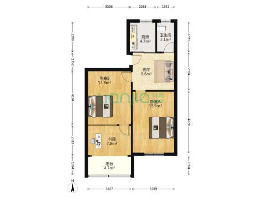 昇平巷小区 3室1厅1卫 71平方