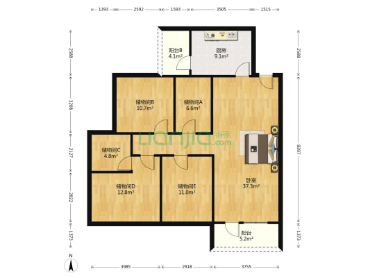 明悦花园 1室0厅0卫 111平方