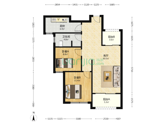 气象小区二期 2室1厅1卫 89平方