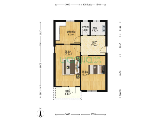 连山社区 2室1厅1卫 67平方