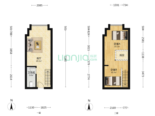 佳兆业云顶都汇 2室1厅1卫 37平方