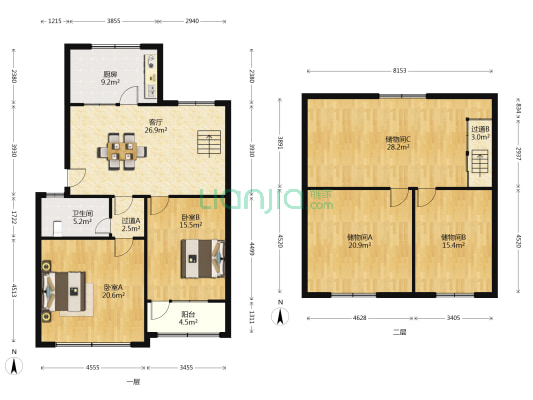 开发区宿舍 2室1厅1卫 140平方
