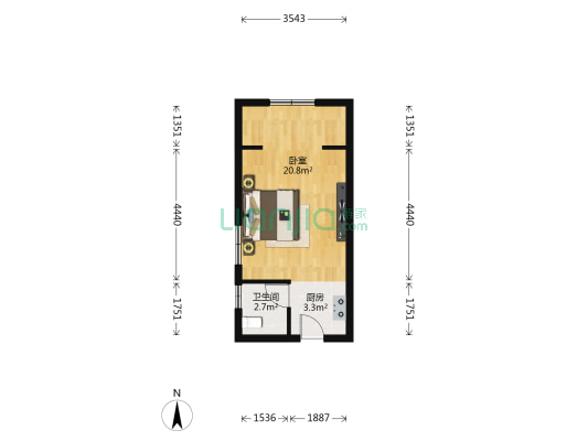 阳光四季 1室0厅1卫 40平方
