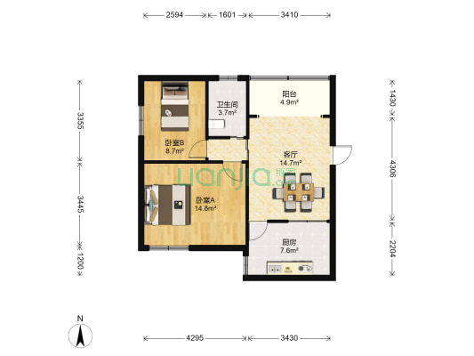 合兴路 2室1厅1卫 68平方