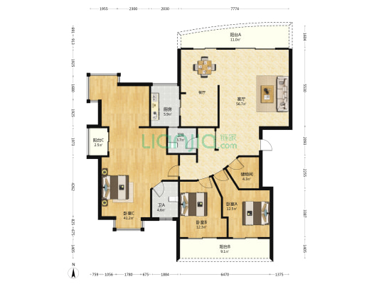 三盛•巴厘岛 3室1厅2卫 188平方