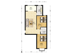 德信公园旁 电梯房 南北2居 证满二 带装修-涿州翡翠城户型图
