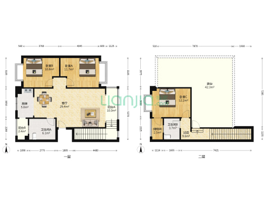 西区花园花园洋房 3室1厅2卫 123平方
