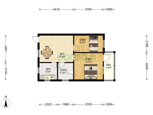沪士小区 2室1厅1卫 74平方