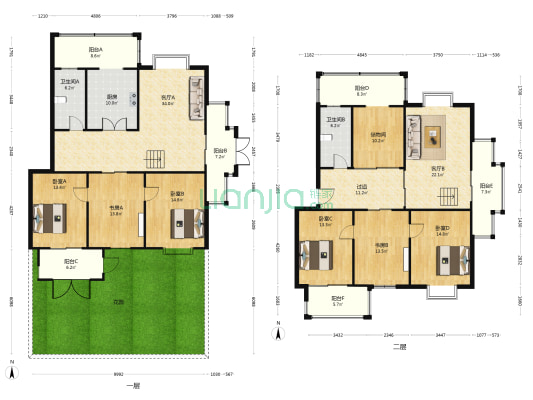 桂花苑小区 6室2厅2卫 236平方