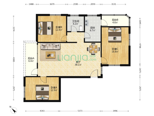 西园南路 3室1厅1卫 108平方