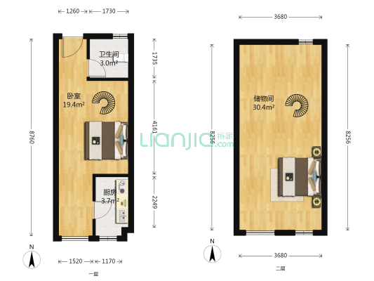 翡翠蓝湾 1室0厅1卫 43平方