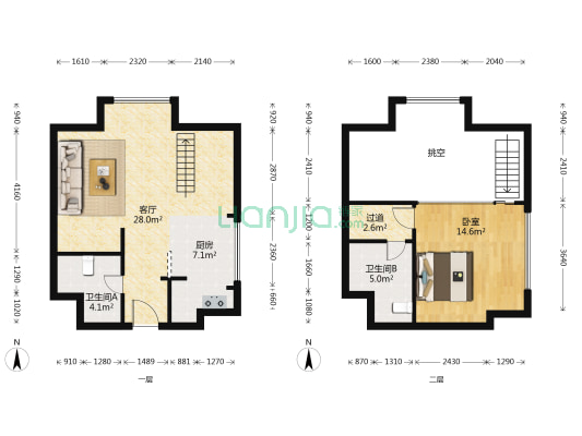 新华苑 1室1厅2卫 92平方