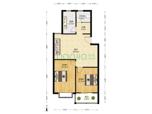 永合丽景 2室1厅1卫 98平方
