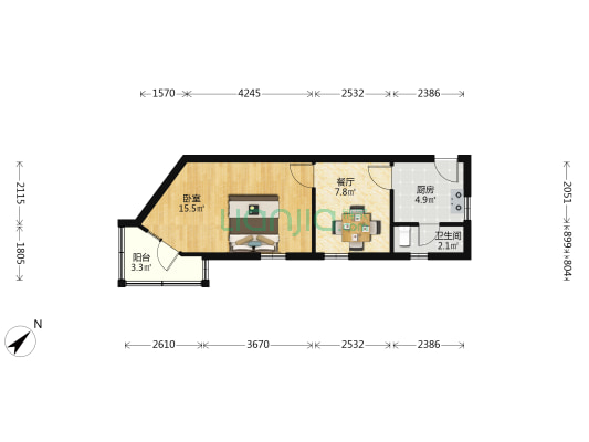 安图路2弄 1室1厅1卫 42平方