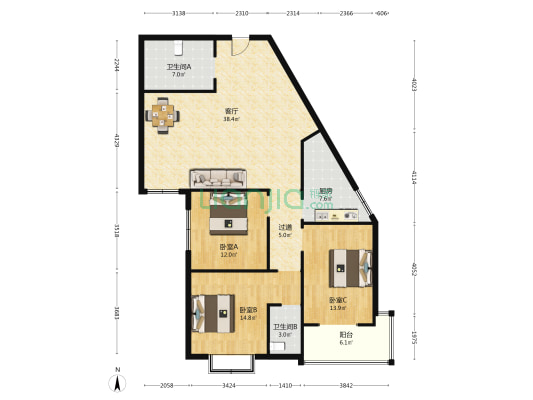 兴昌苑 3室1厅2卫 141平方
