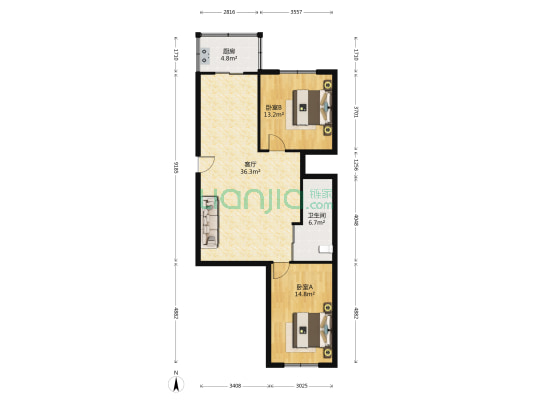 祥和小区 2室1厅1卫 95平方