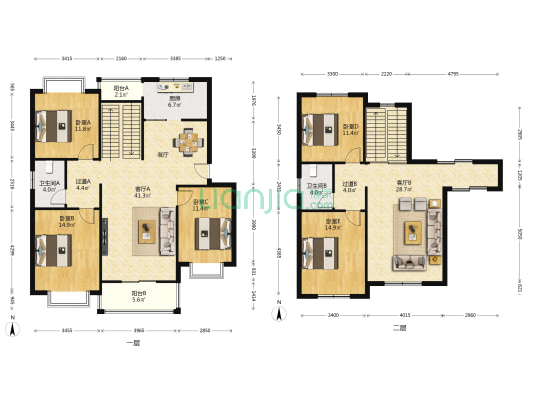 冰晶江城 5室2厅2卫 120平方