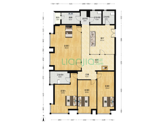 中国昊华 4室2厅4卫 226平方